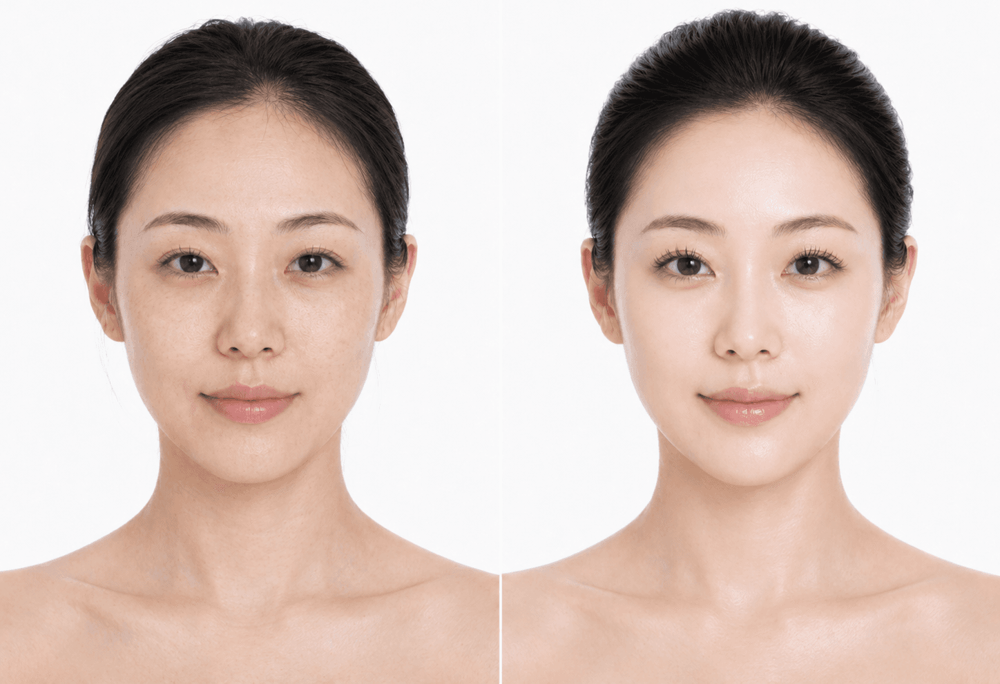 Before and after comparison of GHK-Cu skin renewal results