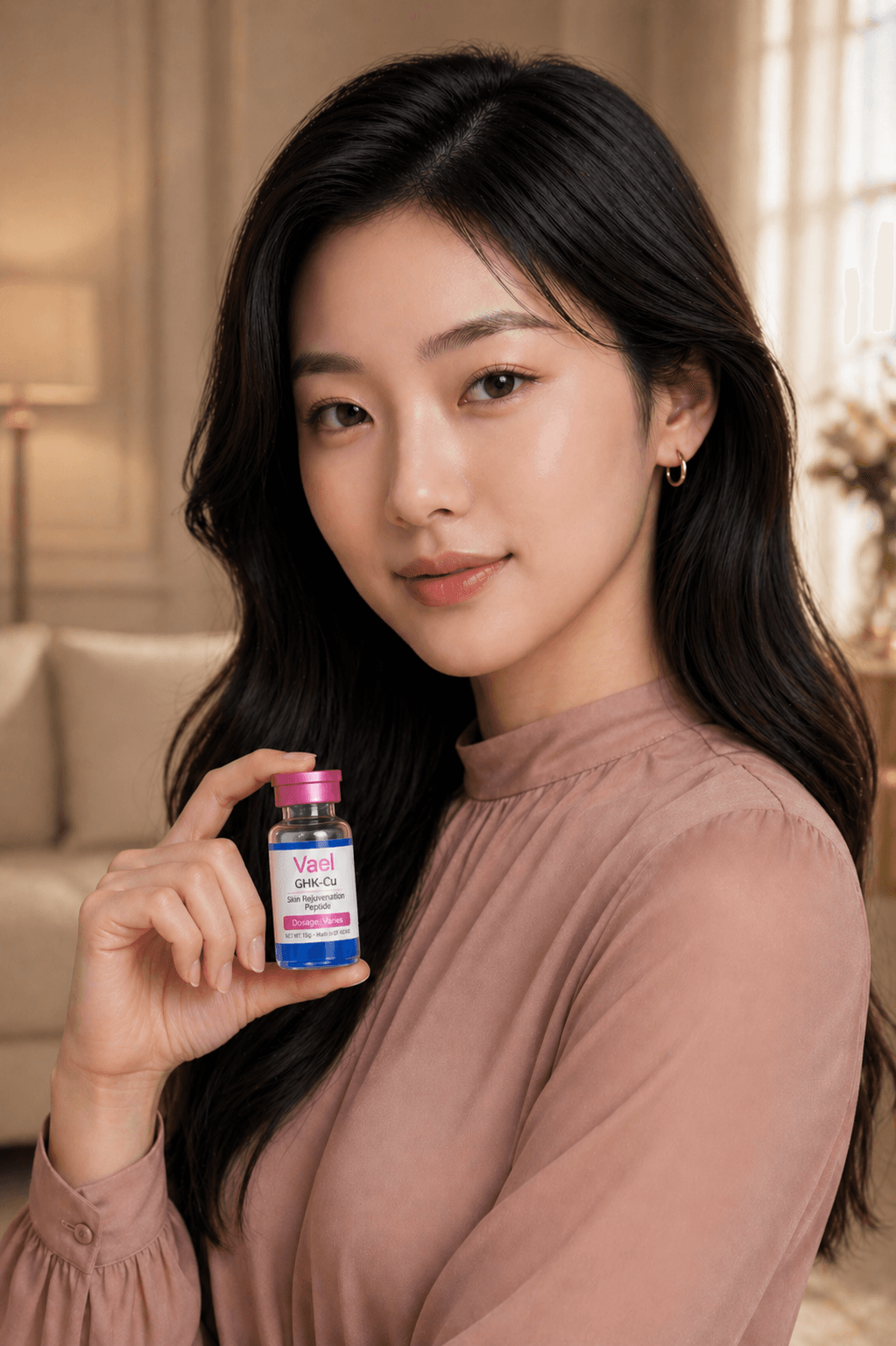 Vael customer holding Vael GHK-Cu vial
