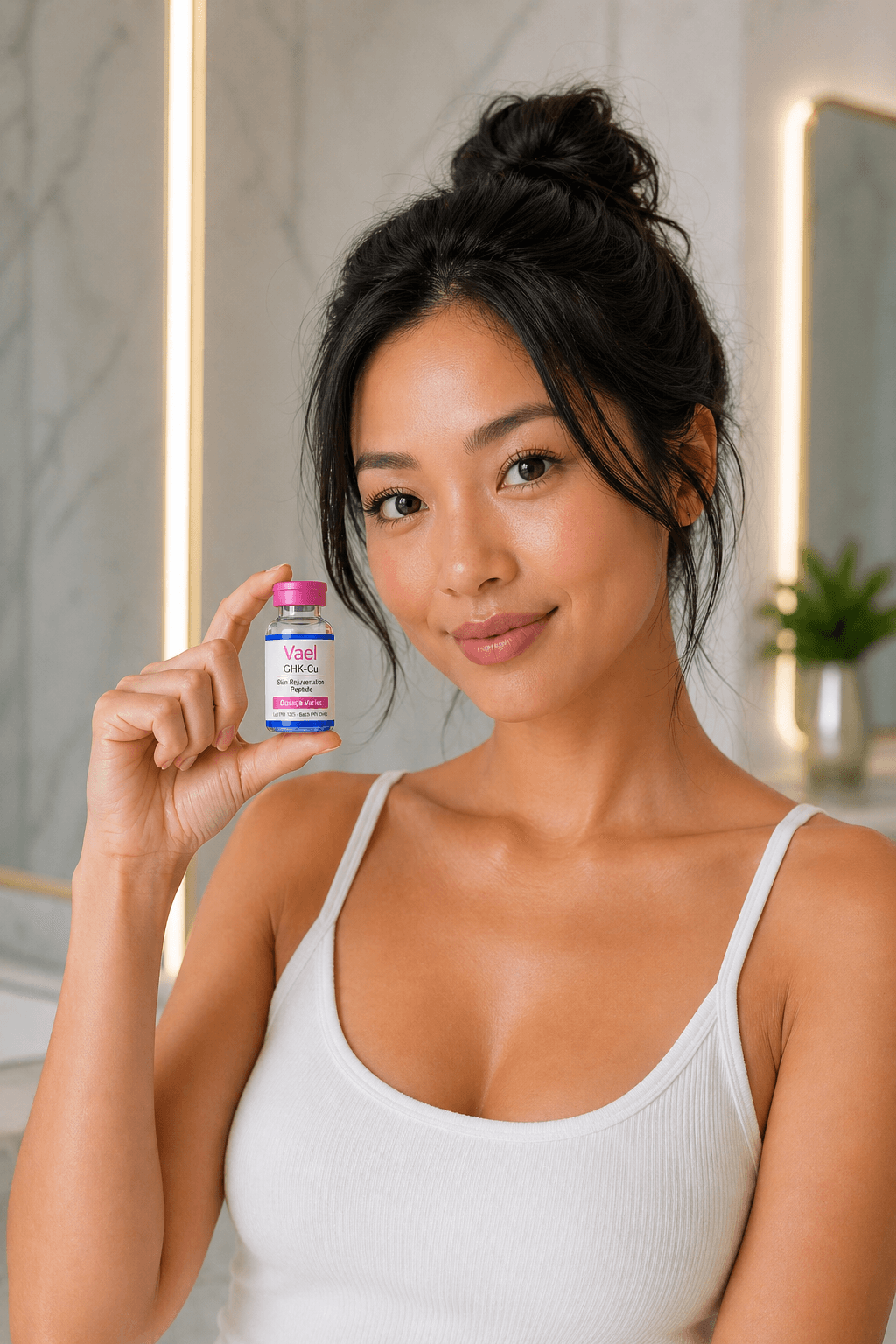 Vael customer holding Vael GHK-Cu vial
